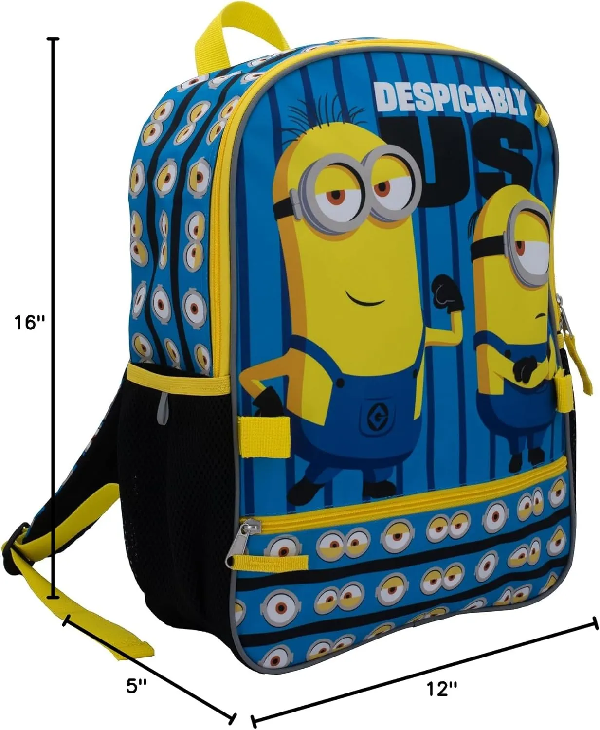 AI ACCESSORY INNOVATIONS Despicable Me Minions 4 Piece Backpack Set for Boys & Girls, Featuring Minions Stuart & Kevin, Kids School Bag, Blue