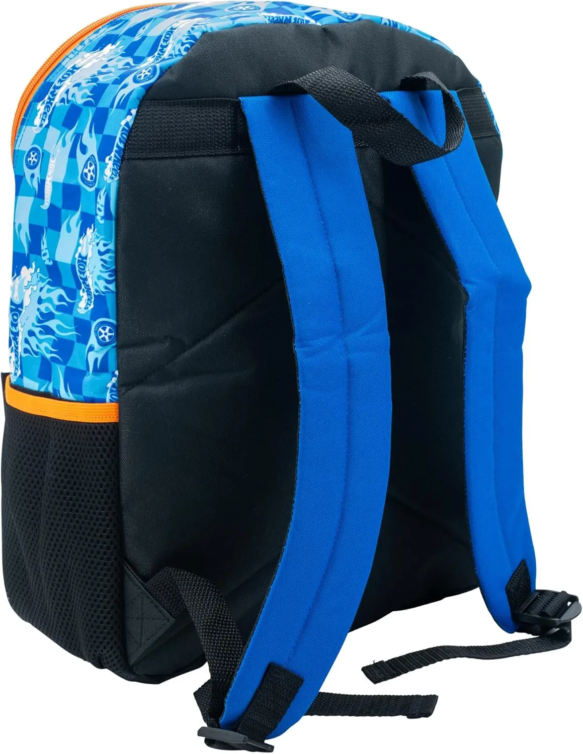 AI ACCESSORY INNOVATIONS Hot Wheels Burning Rubber 5 Piece Backpack Set for Boys, Featuring Turbo Charged Race Cars, Kids School Bag, Blue