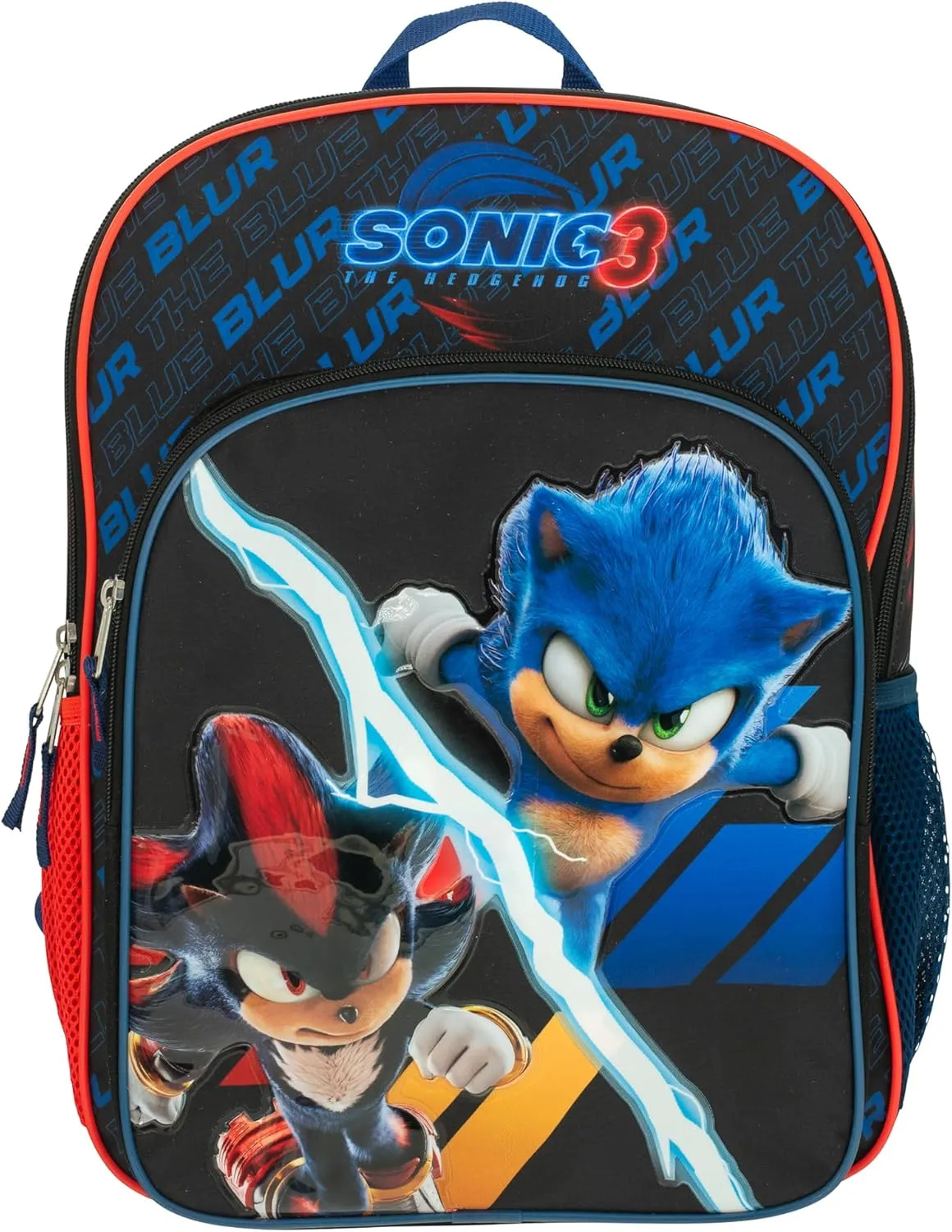 AI ACCESSORY INNOVATIONS Sonic The Hedgehog 3 Movie Backpack for Boys & Girls, Bookbag featuring Sonic & Shadow, Schoolbag with Adjustable Shoulder Straps & Padded Back,16 Inch
