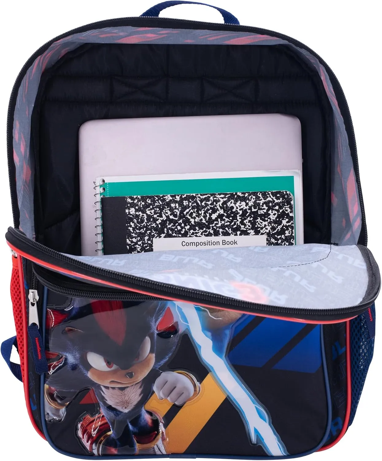 AI ACCESSORY INNOVATIONS Sonic The Hedgehog 3 Movie Backpack for Boys & Girls, Bookbag featuring Sonic & Shadow, Schoolbag with Adjustable Shoulder Straps & Padded Back,16 Inch