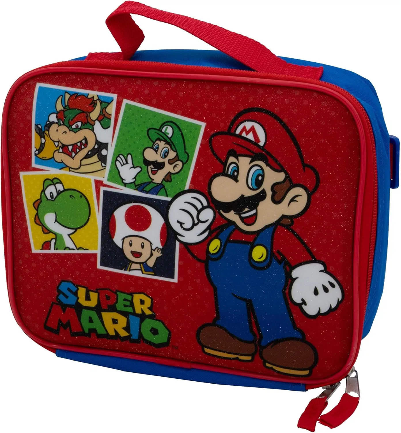 AI ACCESSORY INNOVATIONS Super Mario Brothers 2 Piece Backpack Set, Boys & Girls 16" School Bag, Blue