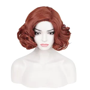Aicos Ginger Brown Short Curly Wig for Women Halloween Costume Party Carnival