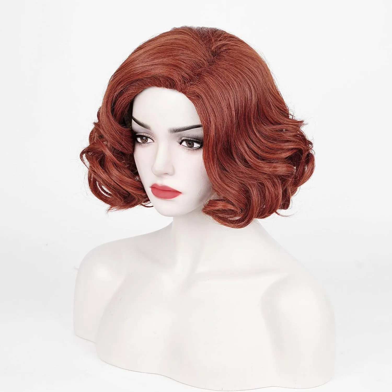 Aicos Ginger Brown Short Curly Wig for Women Halloween Costume Party Carnival