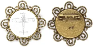 Aircraft Line Structure Art Deco Fashion Flower Brooch Pins Jewelry Gift for Girls