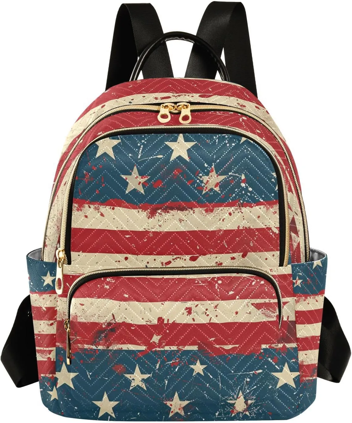 ALAZA 4th Of July American Flag Mini Backpack Purse for Women Travel Bag Lightweight Shoulder Bag Fashion Daypack