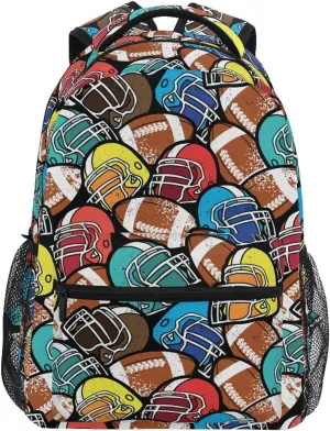 ALAZA American Football Pattern Abstract Kids School Backpack for Boys Girls Teens Bookbag Travel Daypack Bag 16 inch