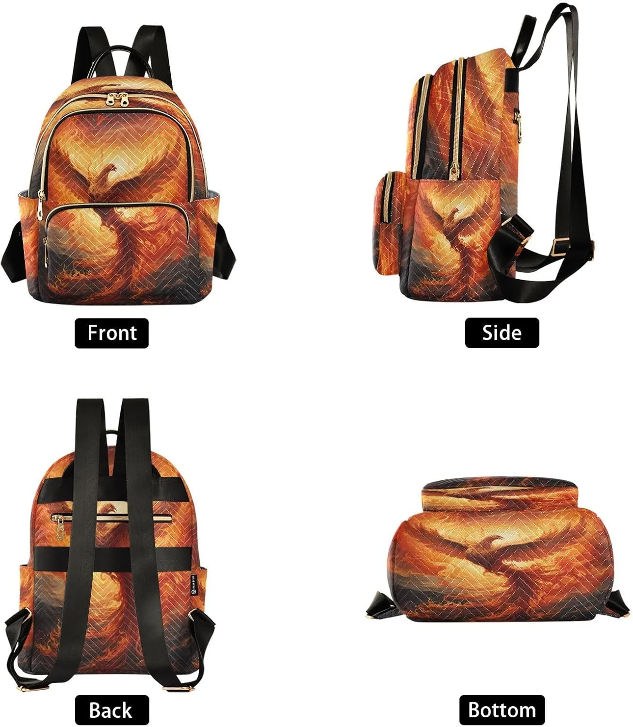 ALAZA Beautiful Phoenix Women Backpack Purse Ladies Fashion Shoulder Bag Daypack Travel Bag 10L