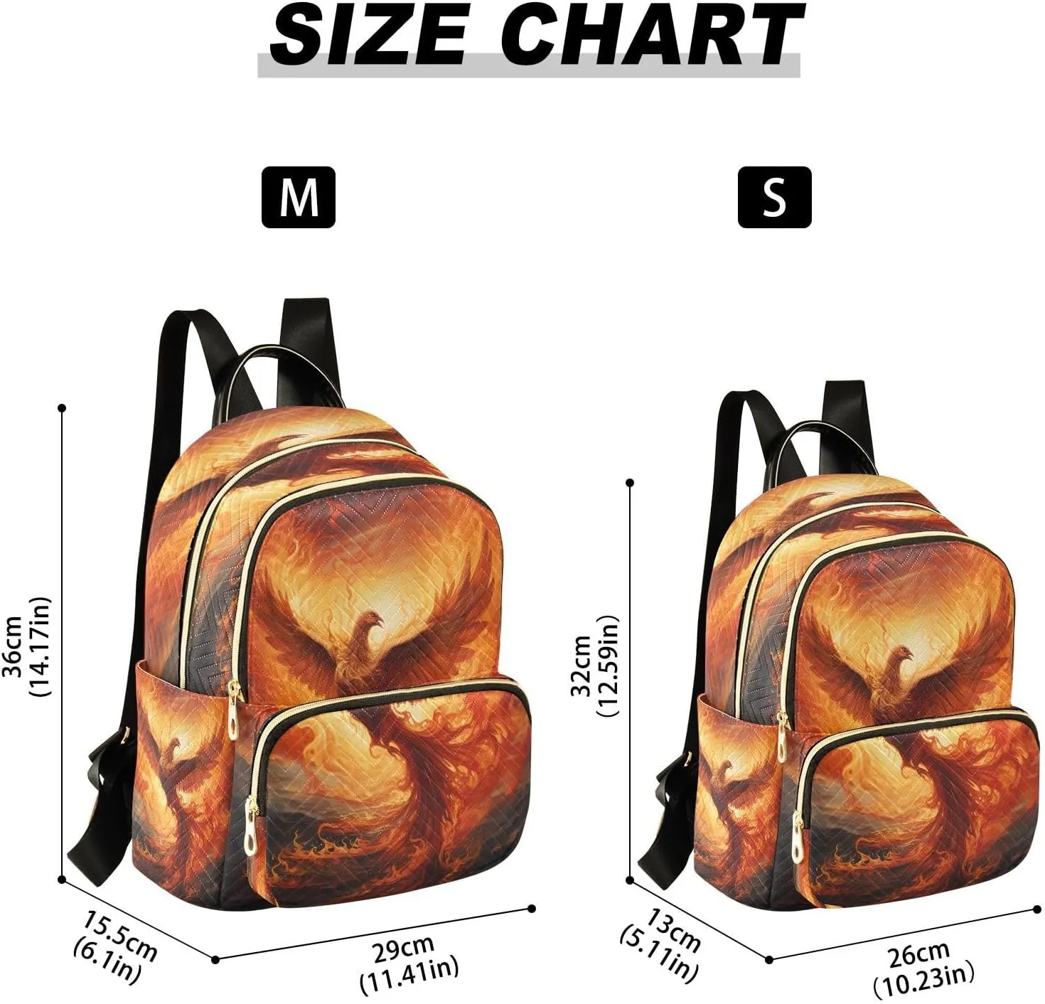 ALAZA Beautiful Phoenix Women Backpack Purse Ladies Fashion Shoulder Bag Daypack Travel Bag 10L
