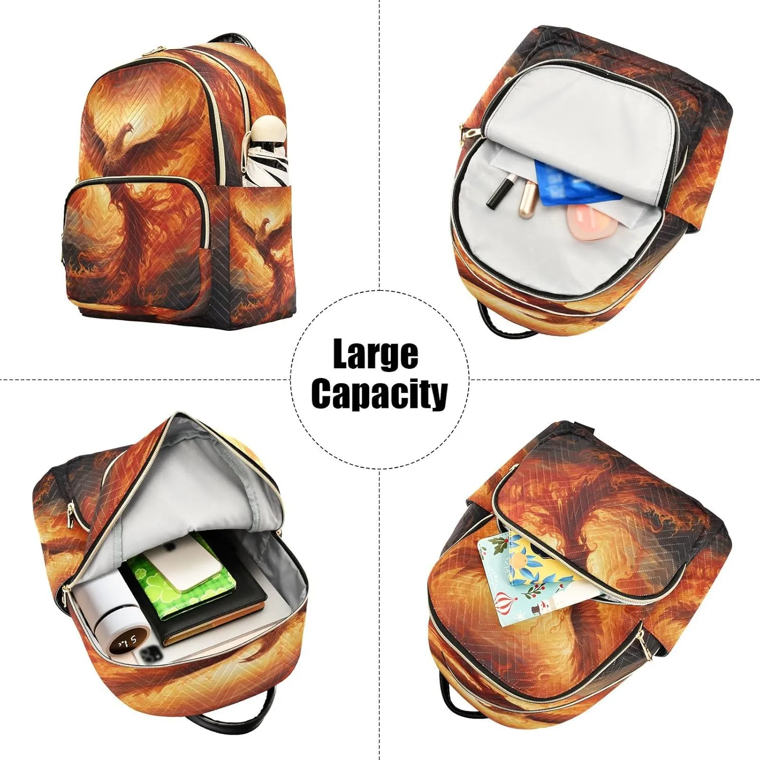 ALAZA Beautiful Phoenix Women Backpack Purse Ladies Fashion Shoulder Bag Daypack Travel Bag 10L
