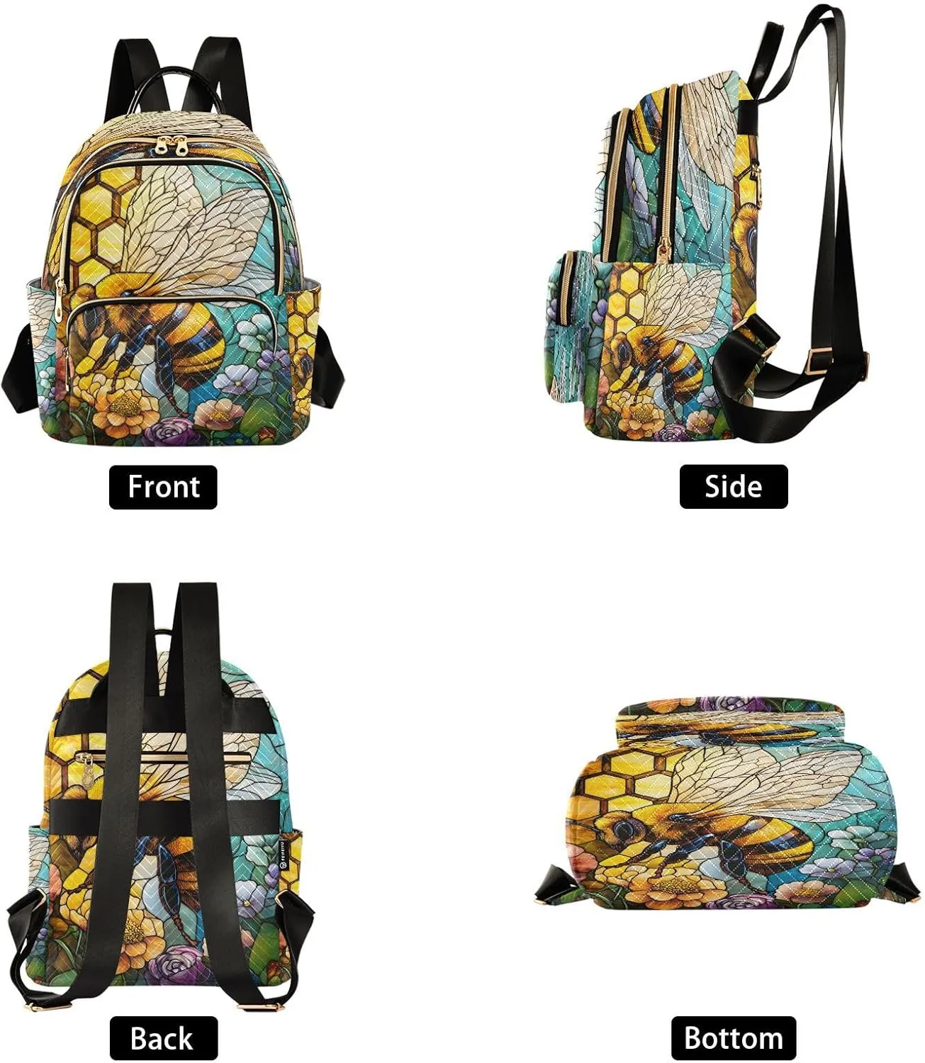 ALAZA Bees Collecting Nectar Mini Backpack Purse for Women Travel Bag Lightweight Shoulder Bag Fashion Daypack388
