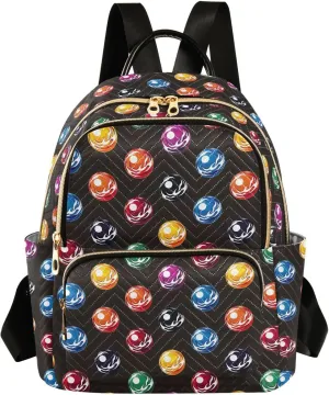 ALAZA Billiards Ball Black Women Backpack Purse Ladies Fashion Shoulder Bag Daypack Travel Bag 7.5L