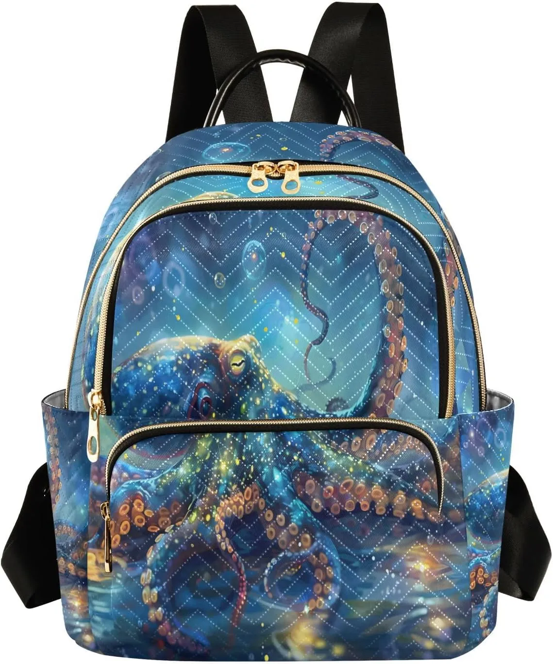 ALAZA Blue Octopus Mini Backpack Purse for Women Travel Bag Lightweight Shoulder Bag Fashion Daypack33