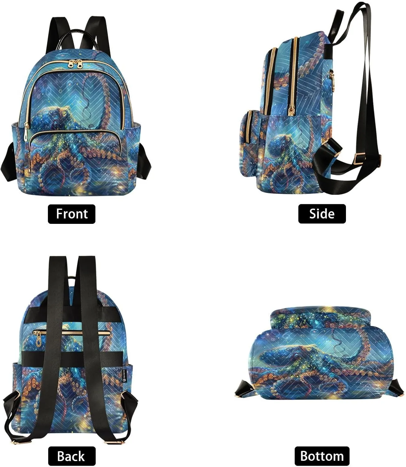 ALAZA Blue Octopus Mini Backpack Purse for Women Travel Bag Lightweight Shoulder Bag Fashion Daypack33