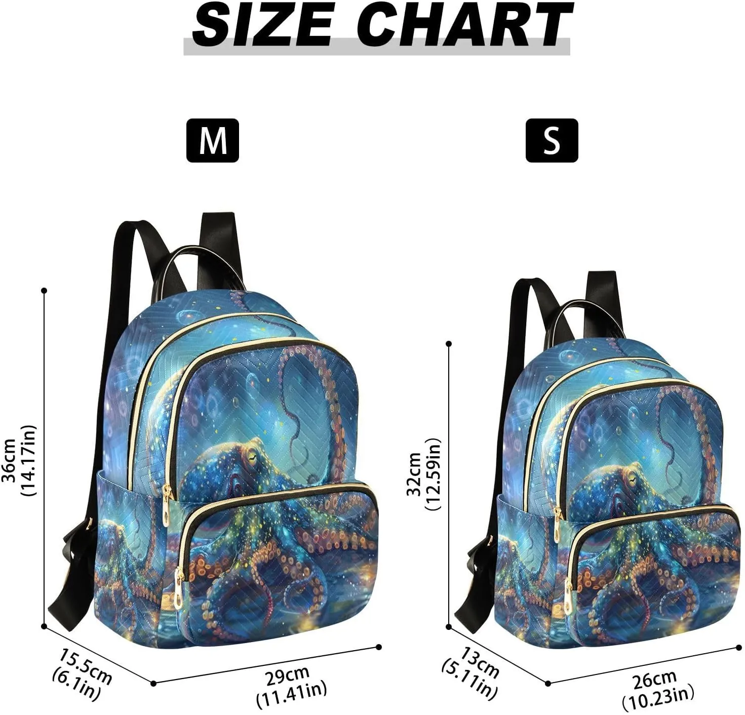 ALAZA Blue Octopus Mini Backpack Purse for Women Travel Bag Lightweight Shoulder Bag Fashion Daypack33