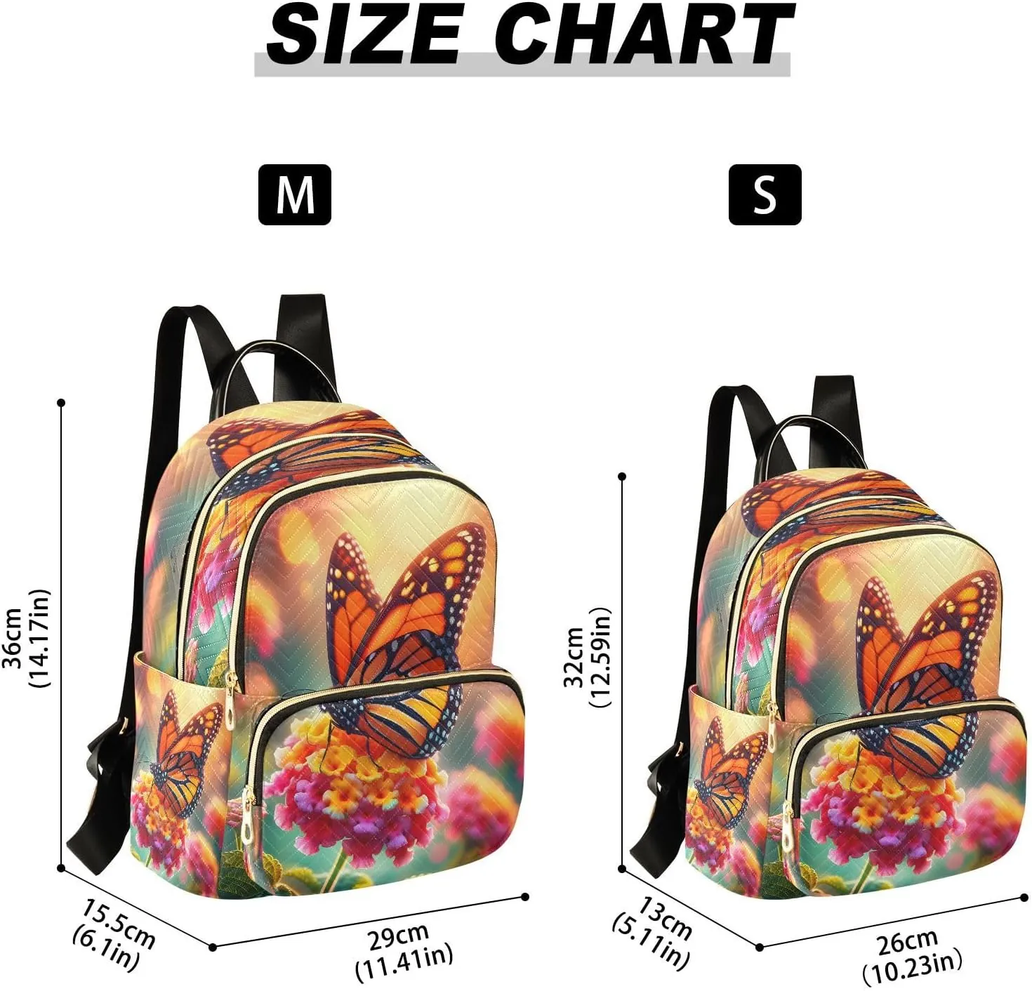 ALAZA Butterfly on Flower Women Backpack Purse Ladies Fashion Shoulder Bag Daypack Travel Bag 10L
