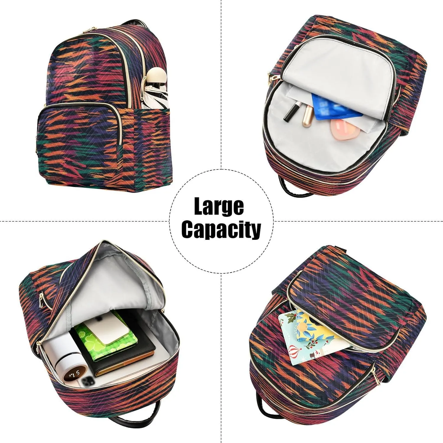ALAZA Colorful Camouflage Women Backpack Purse Ladies Fashion Shoulder Bag Daypack Travel Bag 7.5L
