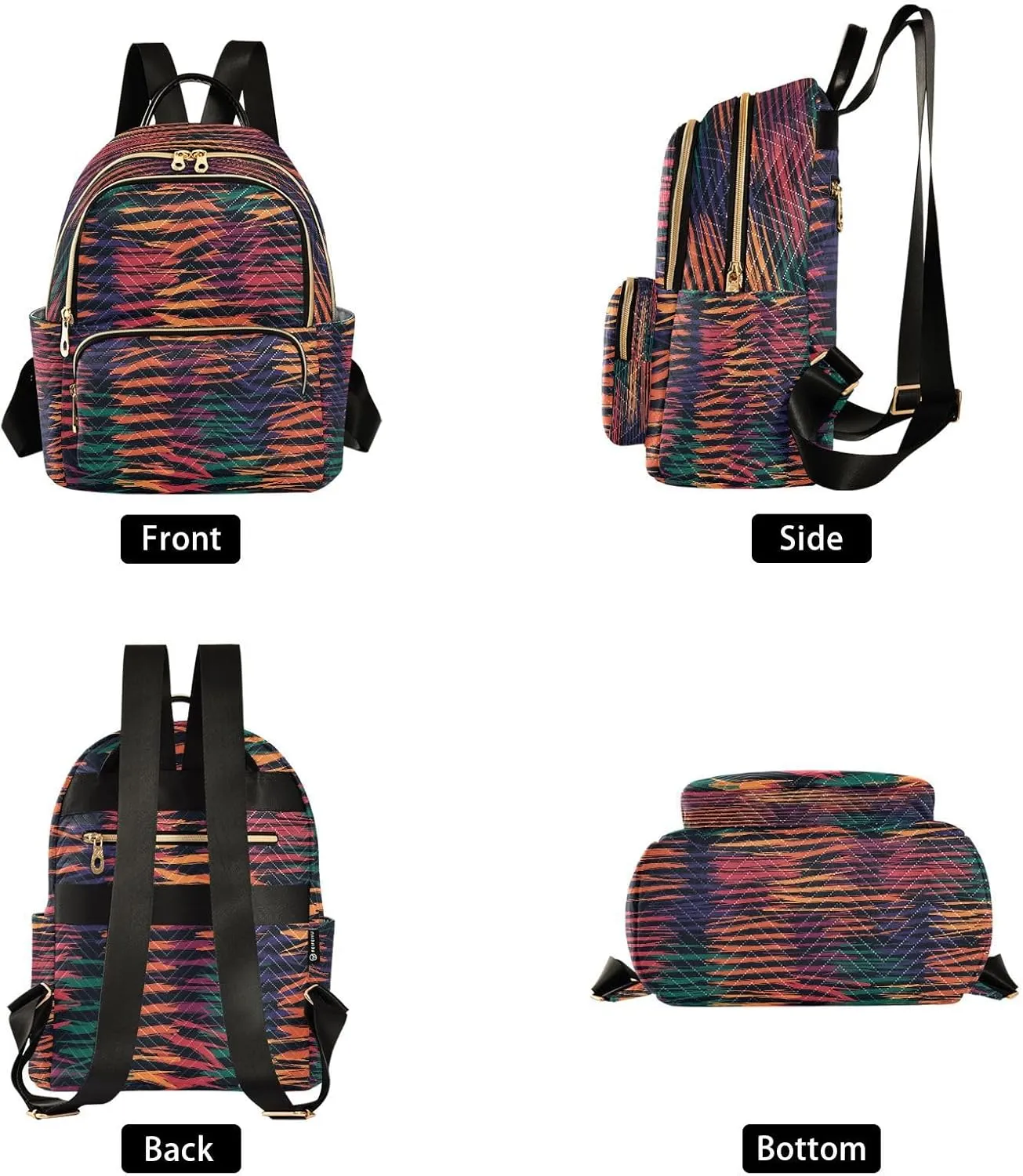 ALAZA Colorful Camouflage Women Backpack Purse Ladies Fashion Shoulder Bag Daypack Travel Bag 7.5L