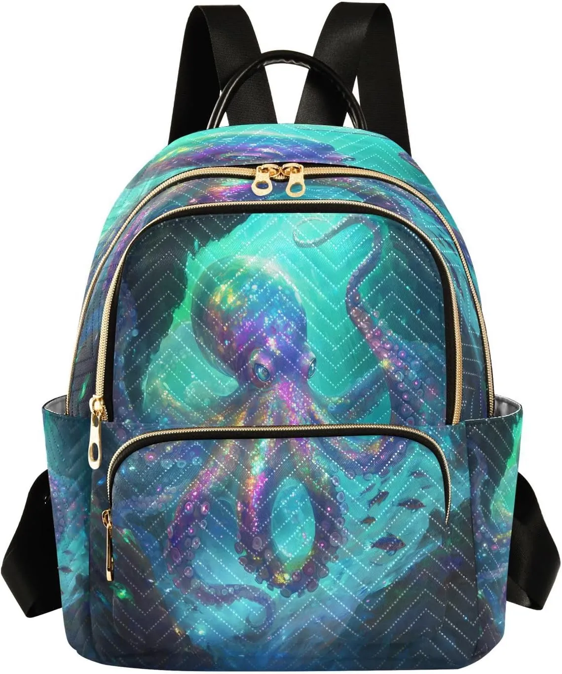 ALAZA Colorful Octopus Small Backpack Purse for Women Travel Bag Lightweight Shoulder Bag Fashion Daypack