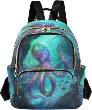 ALAZA Colorful Octopus Small Backpack Purse for Women Travel Bag Lightweight Shoulder Bag Fashion Daypack