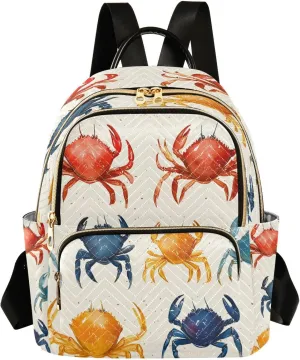 ALAZA Crabs Small Backpack Purse for Women Travel Bag Lightweight Shoulder Bag Fashion Daypack