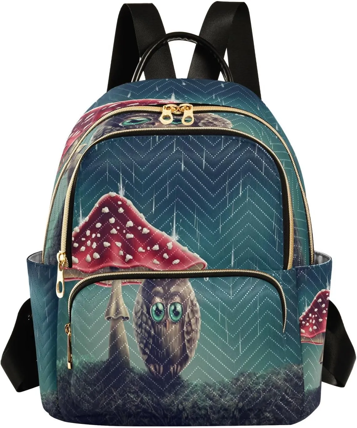 ALAZA Cute Animal Owl Mushroom Women Backpack Purse Ladies Fashion Shoulder Bag Daypack Travel Bag 10L