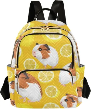 ALAZA Cute Guinea Pig Lemon Mini Backpack Purse for Women Travel Bag Lightweight Shoulder Bag Fashion Daypack