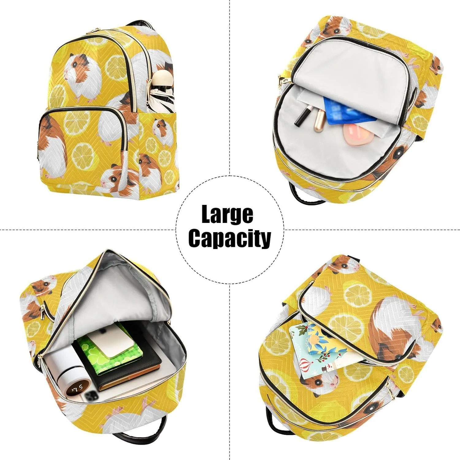 ALAZA Cute Guinea Pig Lemon Mini Backpack Purse for Women Travel Bag Lightweight Shoulder Bag Fashion Daypack