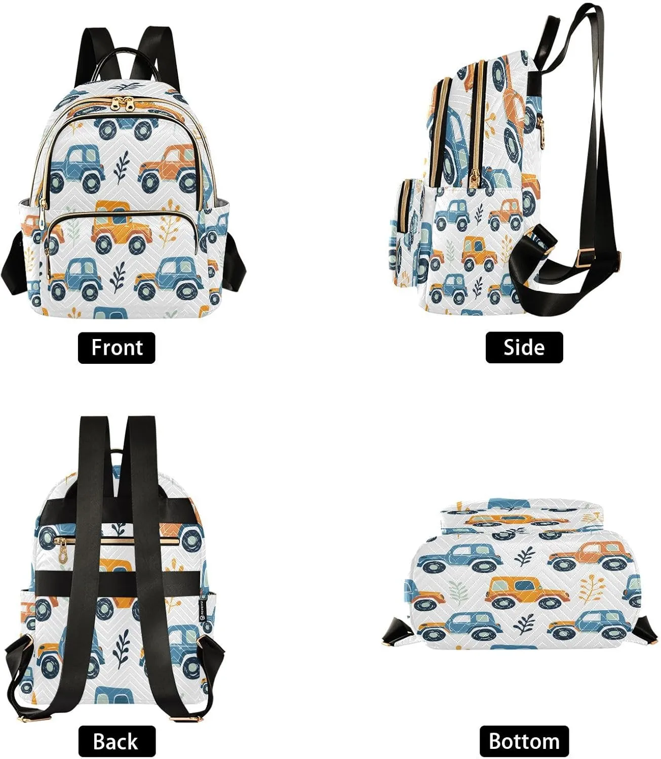 ALAZA Cute Little Off Road Car Mini Backpack Purse for Women Travel Bag Lightweight Shoulder Bag Fashion Daypack