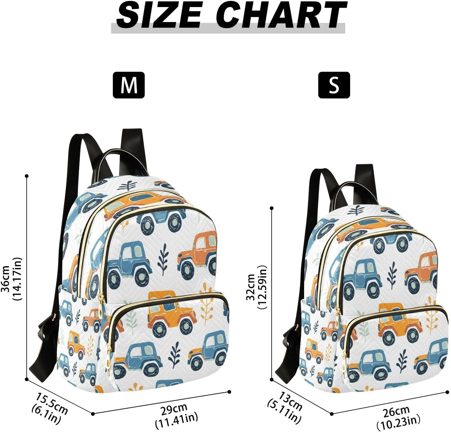 ALAZA Cute Little Off Road Car Mini Backpack Purse for Women Travel Bag Lightweight Shoulder Bag Fashion Daypack
