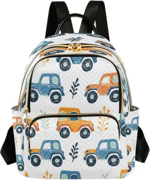 ALAZA Cute Little Off Road Car Mini Backpack Purse for Women Travel Bag Lightweight Shoulder Bag Fashion Daypack