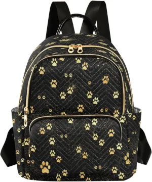 ALAZA Cute Paw Print Animal Women Backpack Purse Ladies Fashion Shoulder Bag Daypack Travel Bag 10L