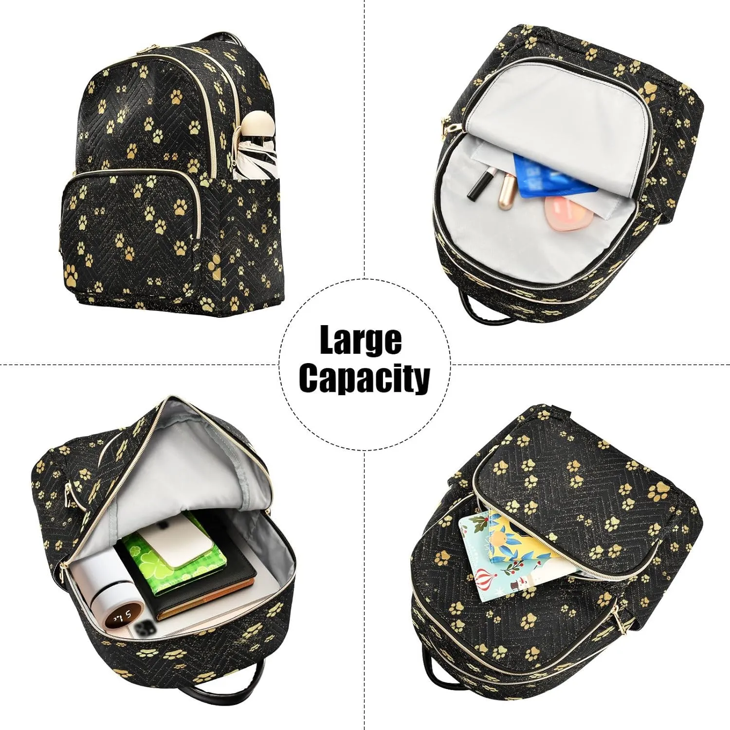 ALAZA Cute Paw Print Animal Women Backpack Purse Ladies Fashion Shoulder Bag Daypack Travel Bag 10L