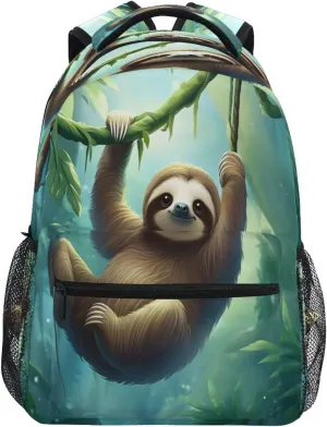 ALAZA Cute Sloth Jungle Kids School Backpack for Boys Girls Teens Bookbag Travel Daypack Bag 16 inch