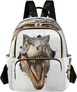 ALAZA Dinosaur Roar 3d Women Backpack Purse Ladies Fashion Shoulder Bag Daypack Travel Bag 7.5L