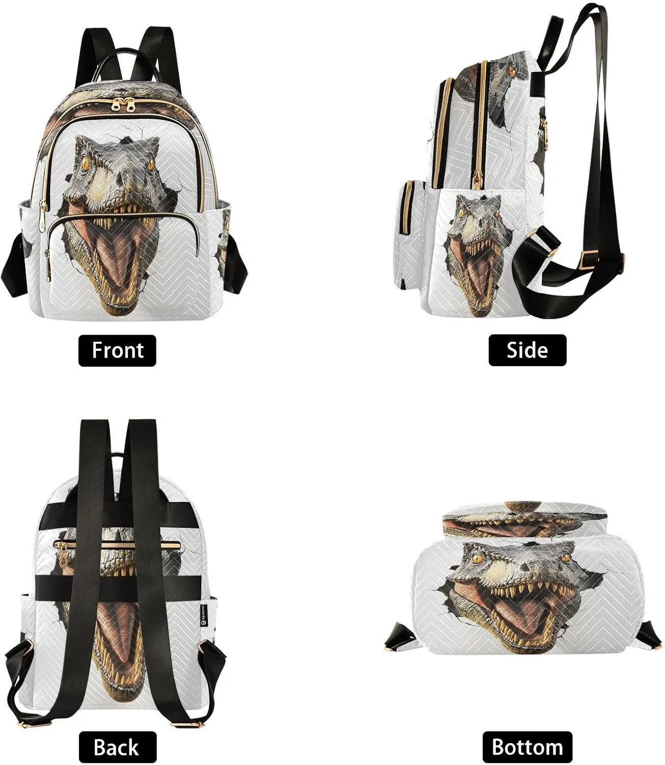ALAZA Dinosaur Roar 3d Women Backpack Purse Ladies Fashion Shoulder Bag Daypack Travel Bag 7.5L
