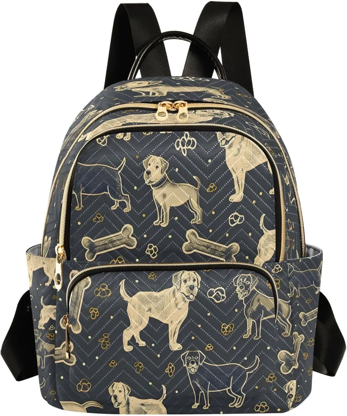 ALAZA Dog Bones Dog Pattern Small Backpack Purse for Women Travel Bag Lightweight Shoulder Bag Fashion Daypack