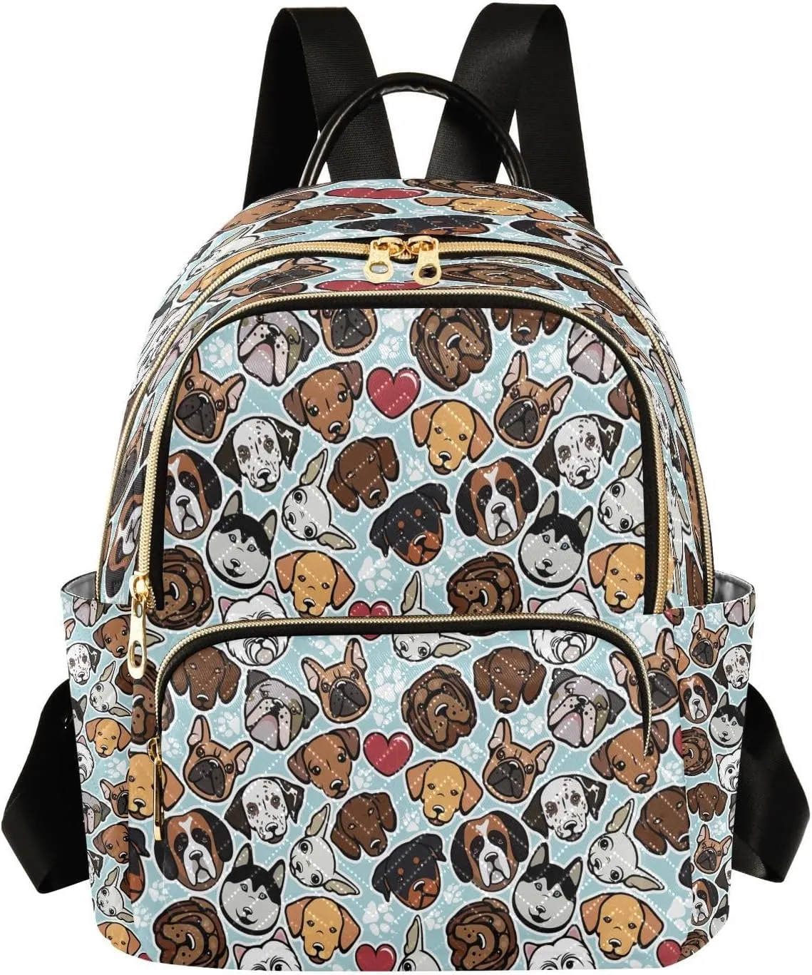 ALAZA Dog Breeds Women Backpack Purse Ladies Fashion Shoulder Bag Daypack Travel Bag 7.5L