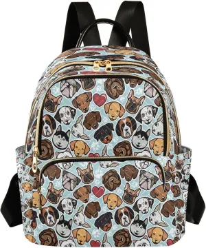 ALAZA Dog Breeds Women Backpack Purse Ladies Fashion Shoulder Bag Daypack Travel Bag 7.5L