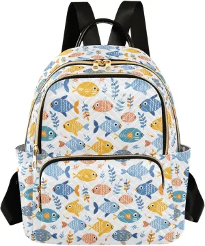 ALAZA Fish Coral Reef Animal Women Backpack Purse Ladies Fashion Shoulder Bag Daypack Travel Bag 7.5L