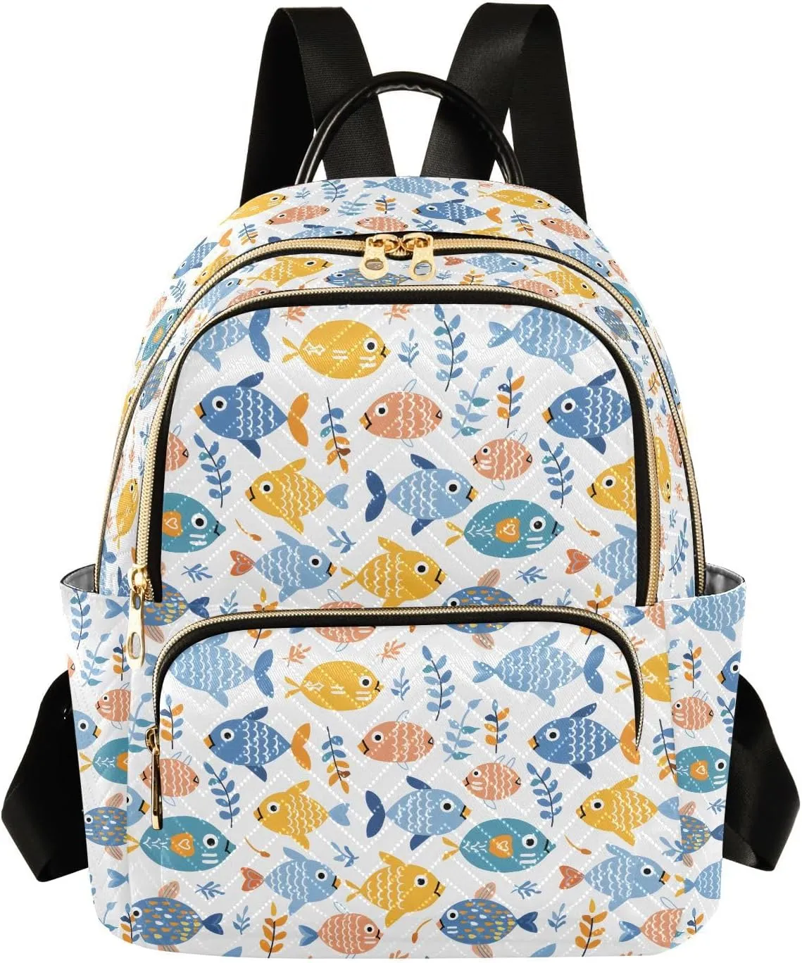 ALAZA Fish Coral Reef Animal Women Backpack Purse Ladies Fashion Shoulder Bag Daypack Travel Bag 7.5L