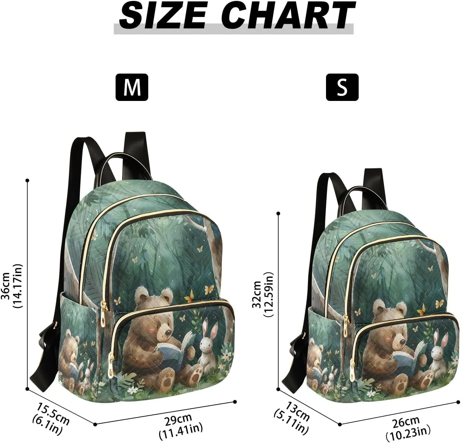 ALAZA Forest Animals Reading Small Backpack Purse for Women Travel Bag Lightweight Shoulder Bag Fashion Daypack356