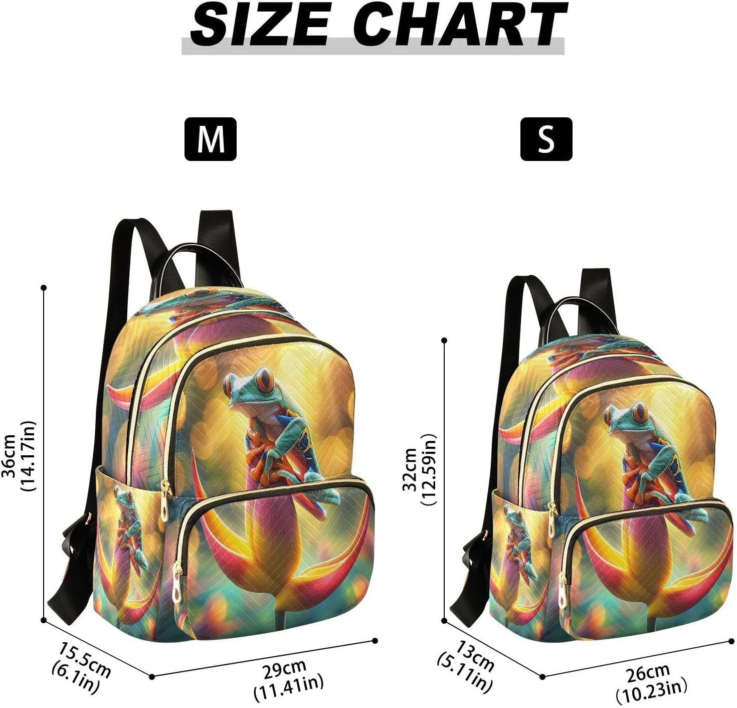ALAZA Frog on Flower Women Backpack Purse Ladies Fashion Shoulder Bag Daypack Travel Bag 7.5L