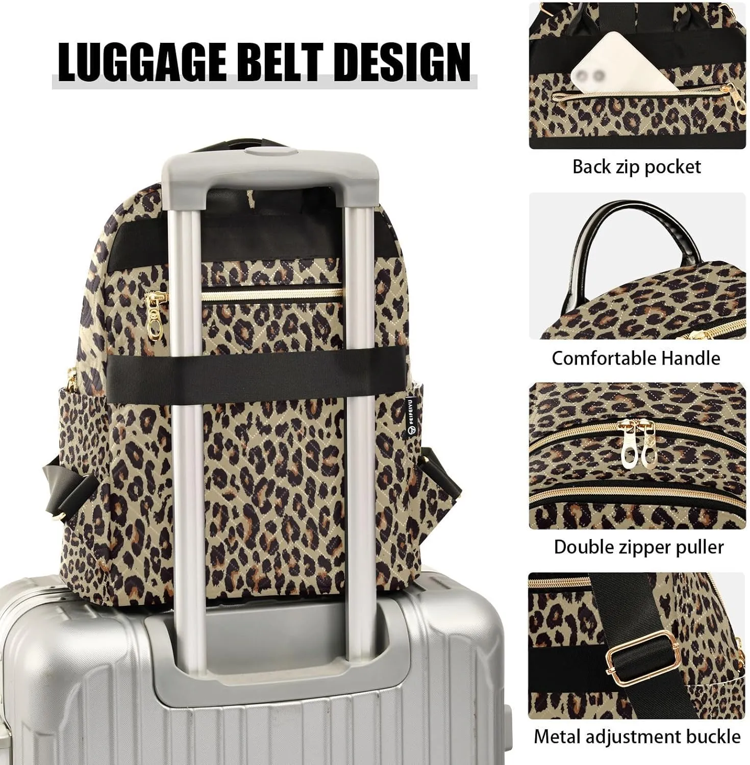 ALAZA Funny Leopard Print Animal Skin Women Backpack Purse Ladies Fashion Shoulder Bag Daypack Travel Bag 10L