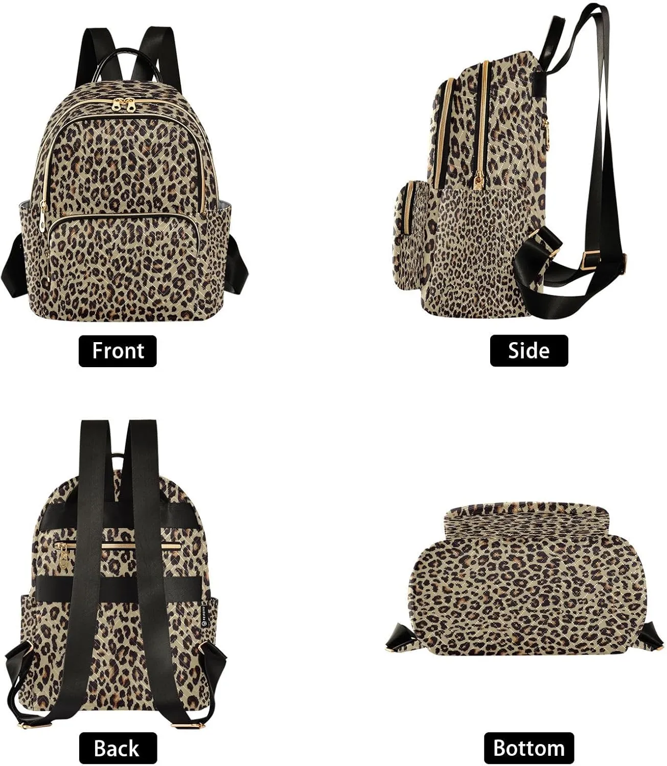 ALAZA Funny Leopard Print Animal Skin Women Backpack Purse Ladies Fashion Shoulder Bag Daypack Travel Bag 10L