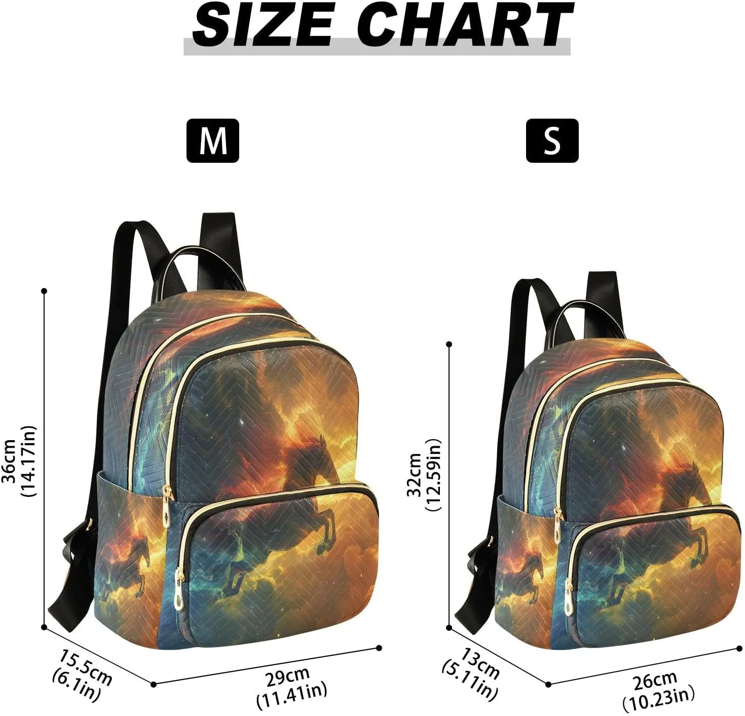 ALAZA Galloping Horse Roars with Starry Sky Small Backpack for Women Fashion Backpack Purse Lightweight Casual Daypack Back Pack Travel Bag, S