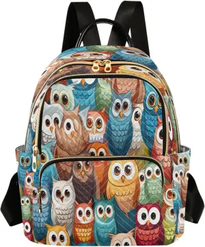 ALAZA Hipster Bird Owl Women Backpack Purse Ladies Fashion Shoulder Bag Daypack Travel Bag 10L