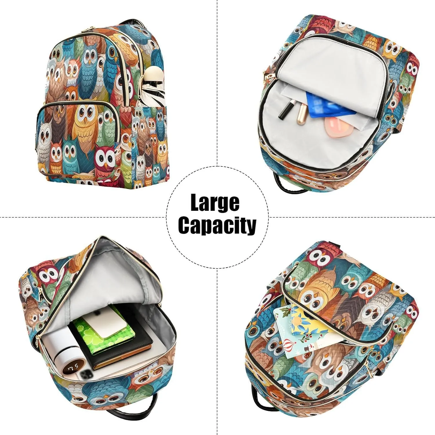 ALAZA Hipster Bird Owl Women Backpack Purse Ladies Fashion Shoulder Bag Daypack Travel Bag 10L