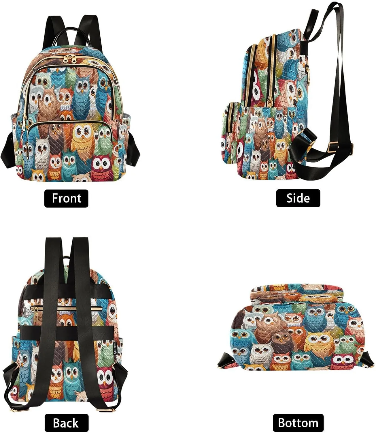 ALAZA Hipster Bird Owl Women Backpack Purse Ladies Fashion Shoulder Bag Daypack Travel Bag 10L