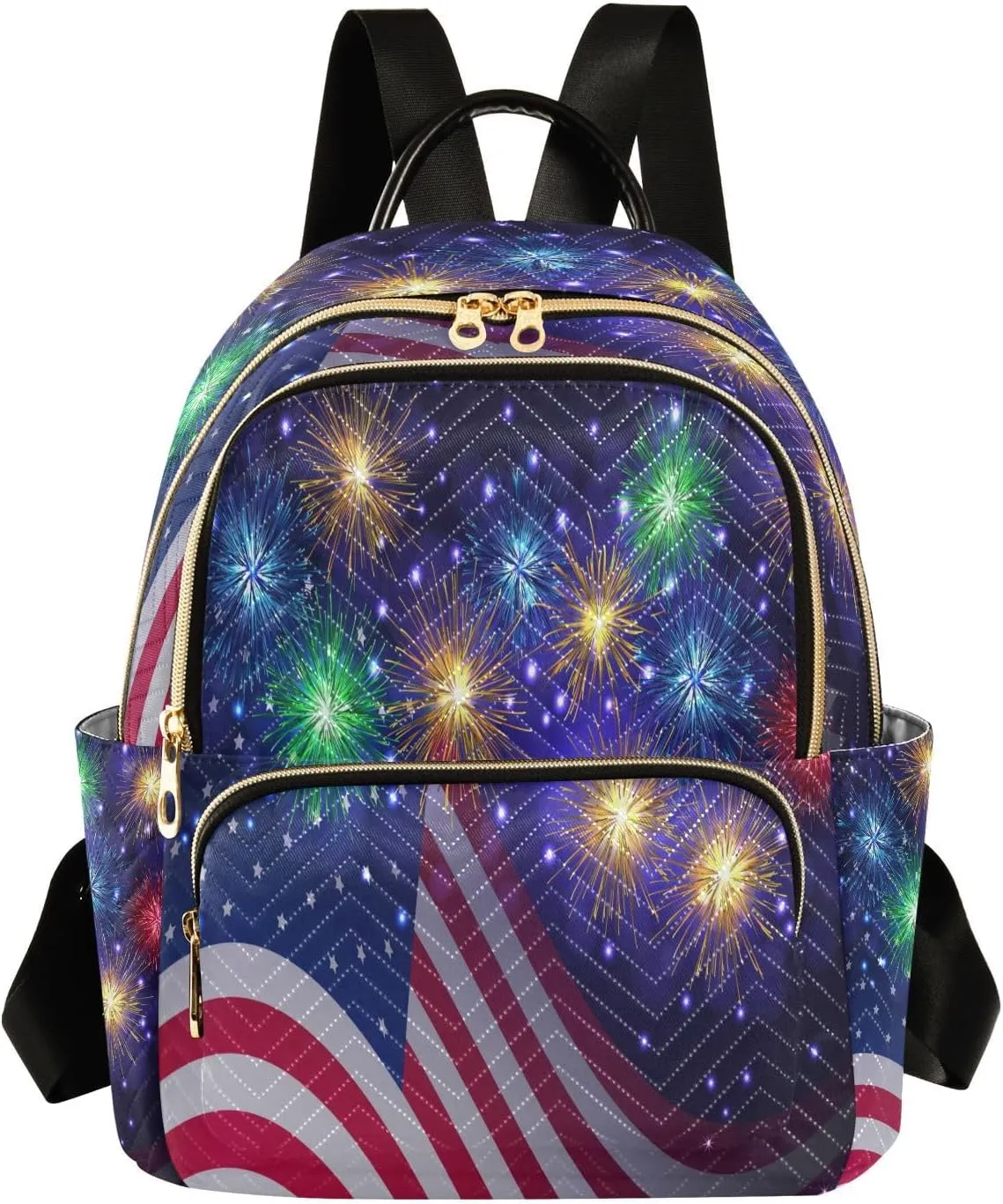 ALAZA Independence Day 4th Of July Holidays Women Backpack Purse Ladies Fashion Shoulder Bag Daypack Travel Bag 7.5L