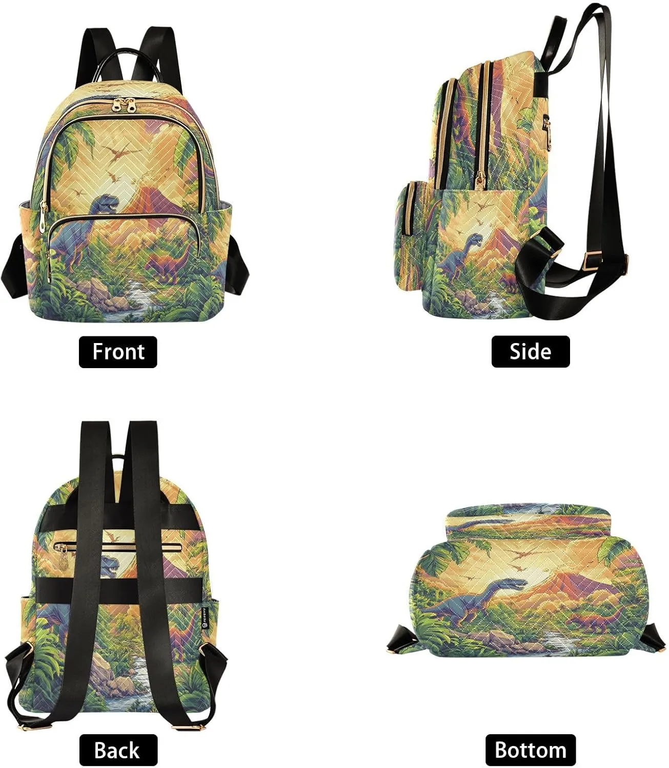 ALAZA Jurassic Dinosaur Mini Backpack Purse for Women Travel Bag Lightweight Shoulder Bag Fashion Daypack